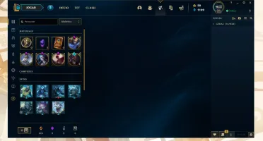 Conta lol com muitas skins lendárias, épicas e sem elo.