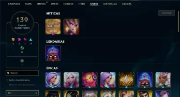 Conta Unranked com 140 Champs e 229 Skins + 1 Prestigio