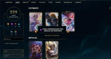 Conta Unranked com 140 Champs e 229 Skins + 1 Prestigio