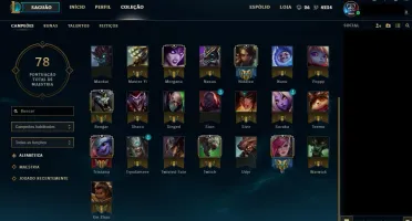 CONTA PLATINA 4 + 36 CAMPEÕES + 5 SKINS