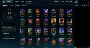 CONTA PLATINA 4 + 36 CAMPEÕES + 5 SKINS