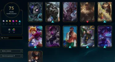 Conta Lol Ouro, 75 Skins, com Mítica e Lendárias, 32K Ea