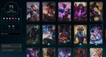 Conta Lol Ouro, 75 Skins, com Mítica e Lendárias, 32K Ea