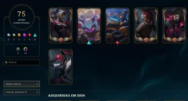 Conta Lol Ouro, 75 Skins, com Mítica e Lendárias, 32K Ea