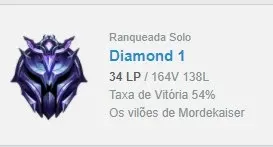 Conta DIAMANTE/MESTRE League of Legends