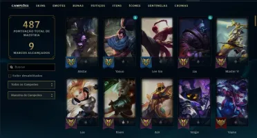 Conta prata 3 com 62 skins e 131 champs