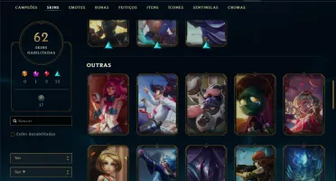 Conta prata 3 com 62 skins e 131 champs