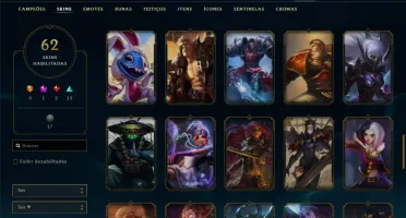 Conta prata 3 com 62 skins e 131 champs