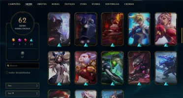 Conta prata 3 com 62 skins e 131 champs