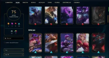 Conta platina 4 com 145 champs e 75 skins