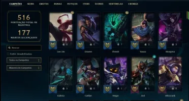 Conta platina 4 com 145 champs e 75 skins