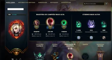 Conta platina 4 com 145 champs e 75 skins