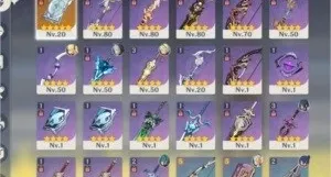GENSHIN IMPACT DILUC+GANYU+ARMA 5 + PITY 5 ESTRELAS
