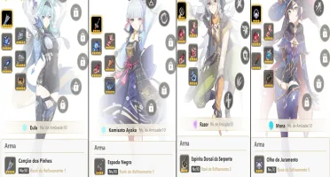 ✨CONTA GENSHIN AR59⭐13 LENDÁRIOS e ⭐7 ARMAS 5⭐ SEM VÍNCULOS✨