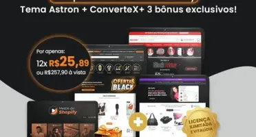 Tema Dropmeta 4.6 + ConverteX 4.1 + Astron 4.1 para shopify