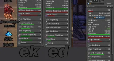 Acc no Tibia com MUITOS chars level alto, skill alto, makers