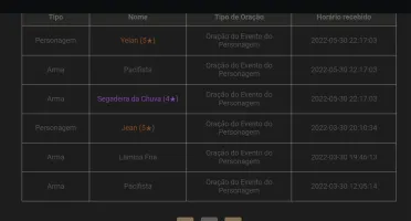 AR 59 - 17 5* ESTRELAS/10 ARMAS + PITY 72 - GENSHIN IMPACT