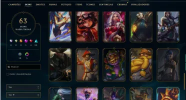 Unranked com 150 Champs e 63 Skins ( MAIN JG )