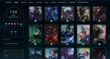 Unranked com 130 Champs e 130 Skins ( TOP / JG / MID )