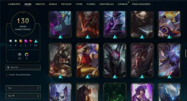 Unranked com 130 Champs e 130 Skins ( TOP / JG / MID )