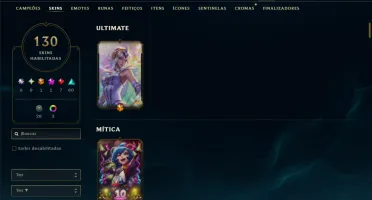 Unranked com 130 Champs e 130 Skins ( TOP / JG / MID )