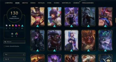 Unranked com 130 Champs e 130 Skins ( TOP / JG / MID )