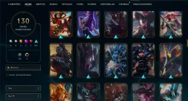 Unranked com 130 Champs e 130 Skins ( TOP / JG / MID )