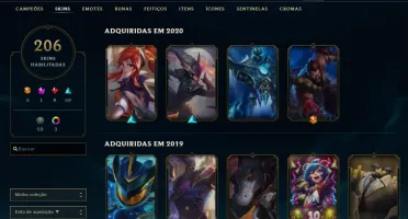 Conta lol lvl 261(todas ultimates,+200) quase todos campeões