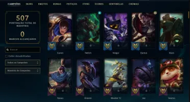 Conta lol lvl 261(todas ultimates,+200) quase todos campeões