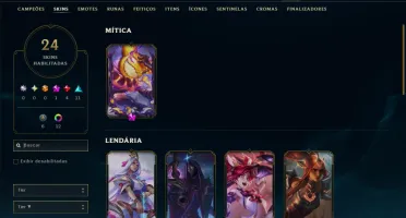 Platina 4 com 60 Champs e 24 Skins +1700 RP