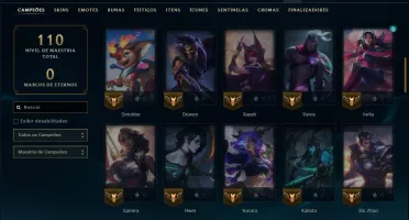Platina 4 com 60 Champs e 24 Skins +1700 RP