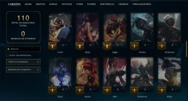 Platina 4 com 60 Champs e 24 Skins +1700 RP