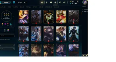 Vendo Conta League of Legends lvl 750 com 300 skins...
