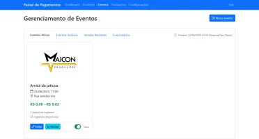 Sistema de Venda de Ingressos + Sistema de Checkout Pix