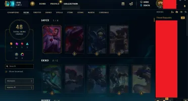 Conta de LOL 4400RP 32000BP 48Skins, 100+ herois