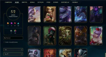 Platina 1 com 70 Champs e 52 Skins + 3 Prestigios + RP