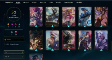 Platina 1 com 70 Champs e 52 Skins + 3 Prestigios + RP