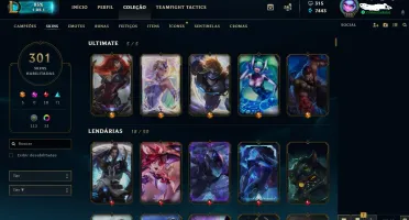Conta LOL - 301 Skins - Full Champs - Level 232