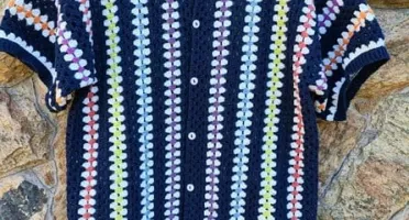 Camisa Masculina em Crochê Glow