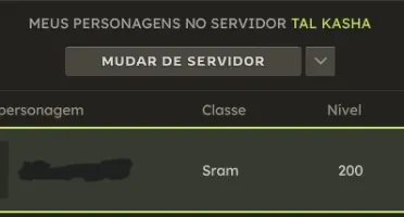 Kourial - Conta com 6 personagens no nivel 199