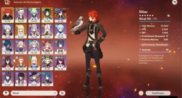 🐺Diluc+Túmulo 🌪️Xiao+Celestial 🌊Kokomi 💧Mona 🔥AR51🔥