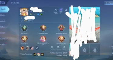 Conta Mobile Legends Ex Mítico Muitas Skins