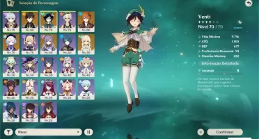 Zhongli, Venti, Childe, Qiqi e Keqing+Arco PB, Skyward Prime