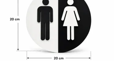 Placa de Banheiro Masculino e Feminino em MDF 20 cm
