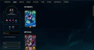 Conta prata 2 com 77 Champs e 45 Skins + 60 Espolios
