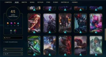 Conta prata 2 com 77 Champs e 45 Skins + 60 Espolios