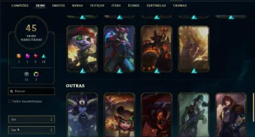 Conta prata 2 com 77 Champs e 45 Skins + 60 Espolios