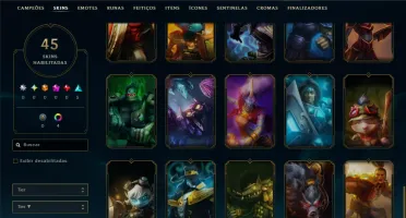Diamante 3 com 55 Champs e 45 Skins