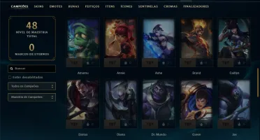 Diamante 3 com 55 Champs e 45 Skins