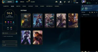CONTA RARA LOL 2011, 964 SKINS